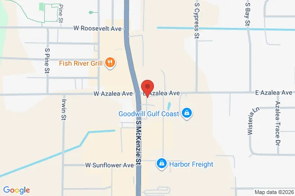 Map showing location at 30.399280, -87.682921