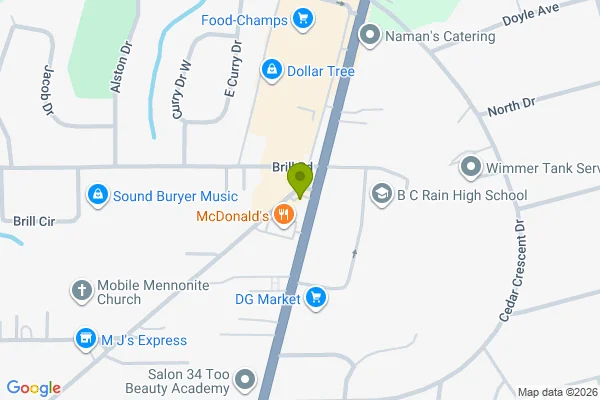 Map showing location at 30.607706, -88.075342