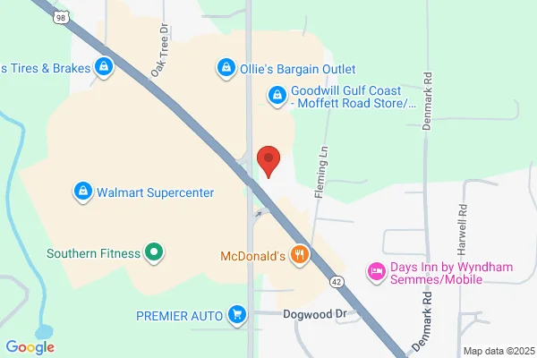 Map showing location at 30.762473, -88.225109