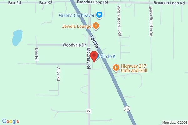 Map showing location at 30.818918, -88.259160