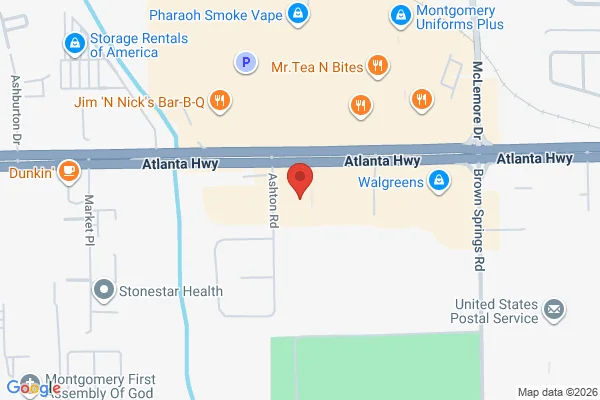 Map showing location at 32.381600, -86.183869