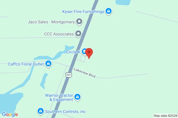 Map showing location at 32.446195, -86.212980