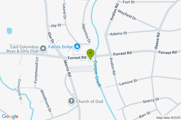 Map showing location at 32.483843, -84.922989