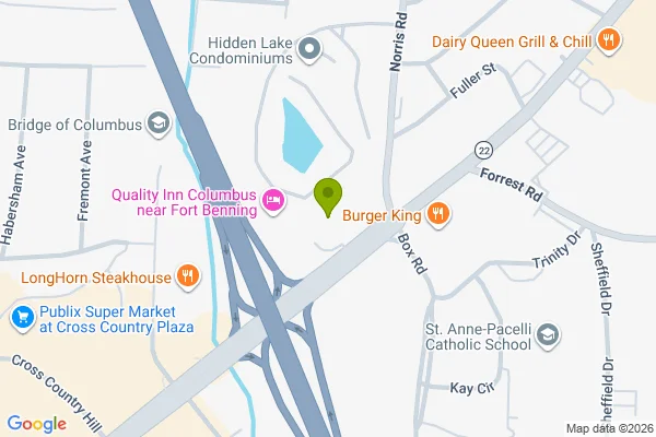 Map showing location at 32.484599, -84.938398