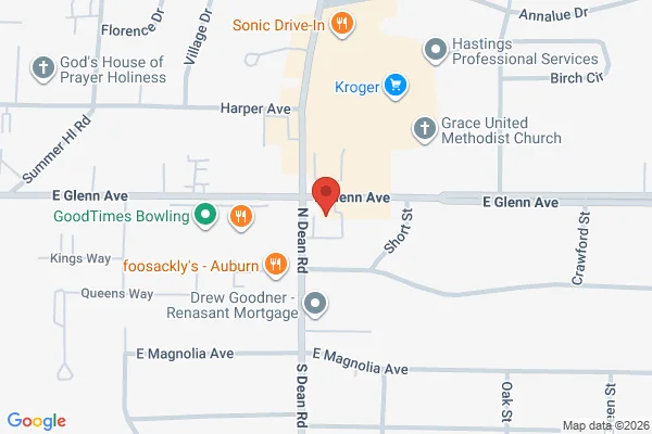 Map showing location at 32.608679, -85.464420