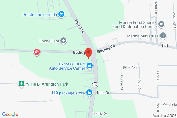 Map showing location at 33.200030, -86.827015