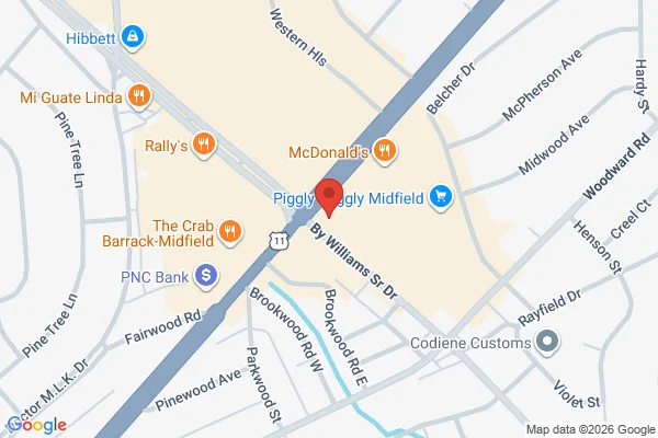 Map showing location at 33.463394, -86.910970