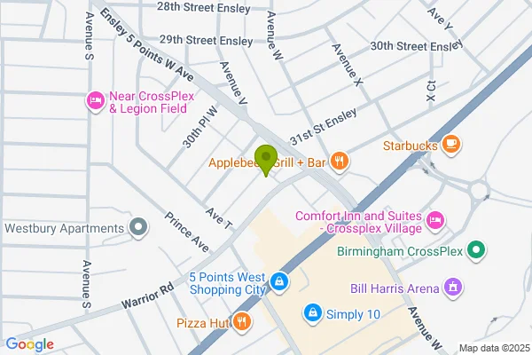 Map showing location at 33.497567, -86.878843