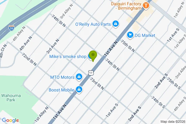 Map showing location at 33.557906, -86.732819