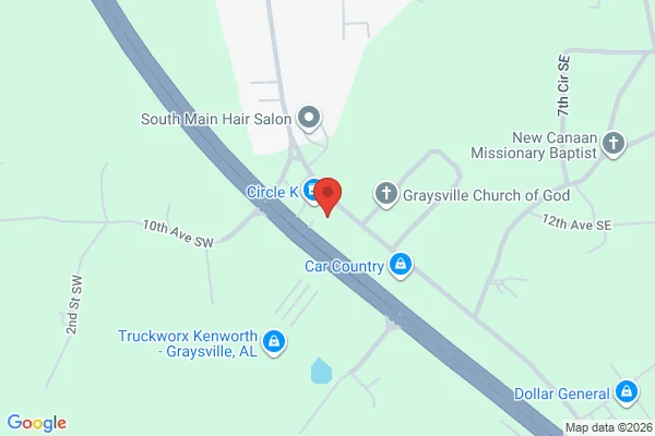 Map showing location at 33.615604, -86.969330