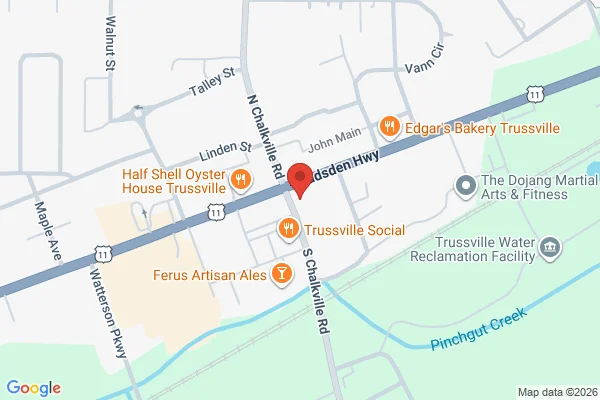 Map showing location at 33.619405, -86.608110