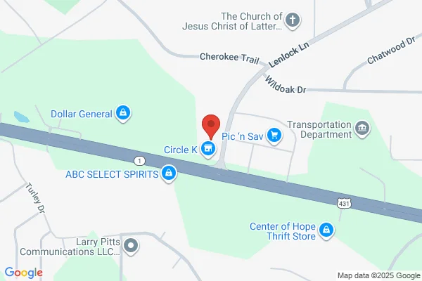 Map showing location at 33.716328, -85.857019