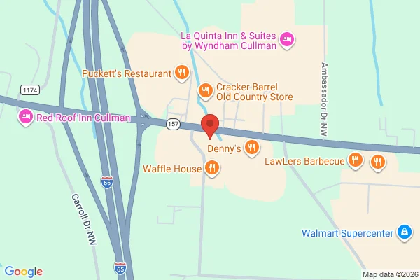 Map showing location at 34.206861, -86.875505