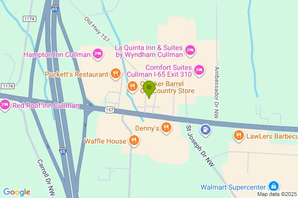 Map showing location at 34.207671, -86.874918