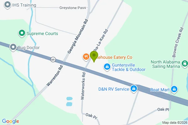 Map showing location at 34.363577, -86.351280