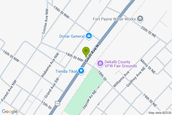 Map showing location at 34.458158, -85.707848