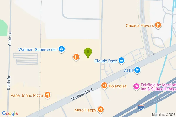 Map showing location at 34.683572, -86.739221