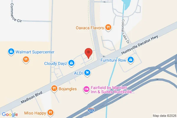 Map showing location at 34.683690, -86.735547