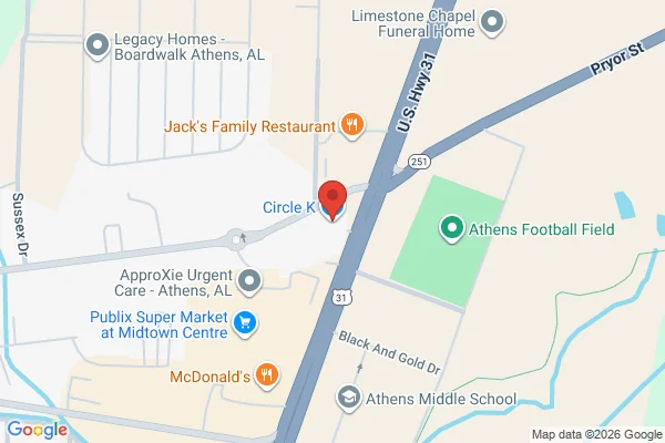 Map showing location at 34.806398, -86.950586